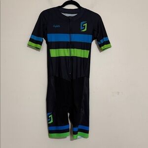 Safetti men cycling tri suit Black, Blue, Green L biking performance outdoor